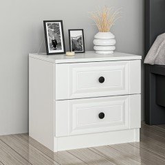 Kale Nightstand 2C - White Membrane