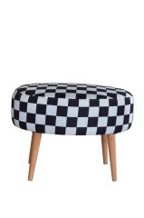 Rossi Oval Puf Dama Desenli