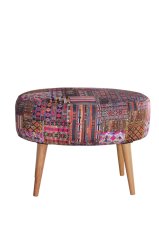 Rossi Oval Puf Kilim Desenli