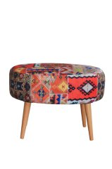 Rossi Oval Pouf Orange Rug Pattern