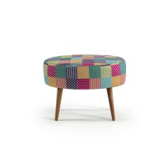 Rossi Oval Pouf Rainbow Patterned