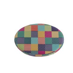 Rossi Oval Pouf Rainbow Patterned