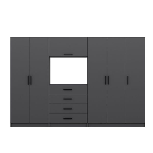 Kale 5 Door 2 Drawer TV Module Cabinet Anthracite