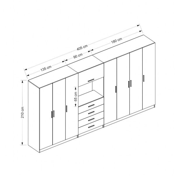 Kale 7 Door 4 Drawer TV Module Cabinet Anthracite