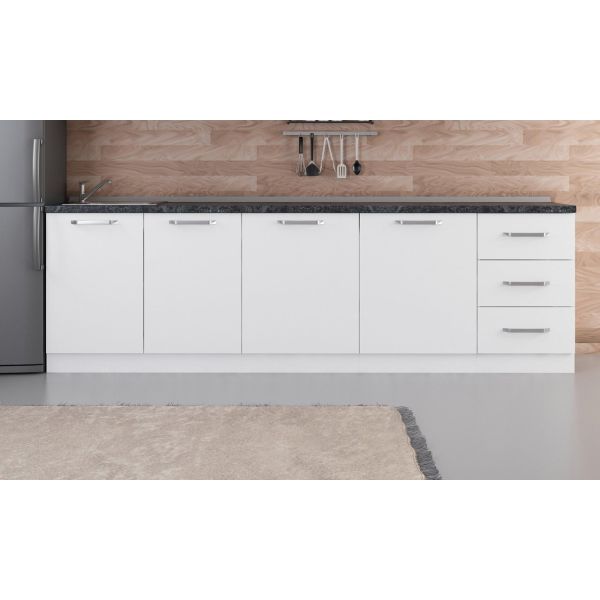 Minar 270 Cm White Kitchen Cabinet Sub-Module-270-B2