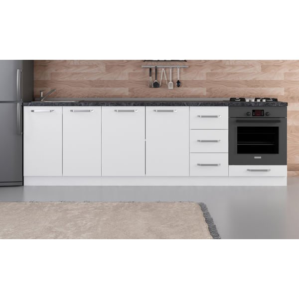 Minar 270 Cm White 270-B6 Kitchen Cabinet Sub-Module