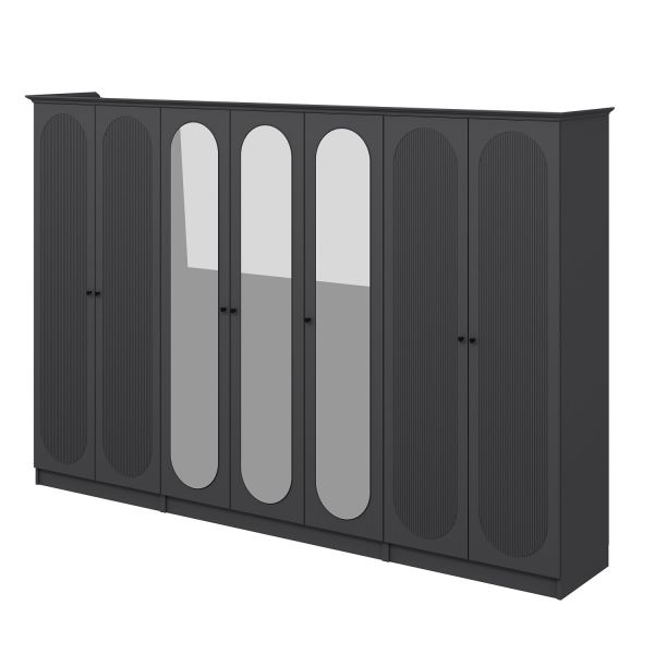 Kale 7 Cover 3A 2Ç Cabinet Anthracite - Mebran Defne Mirror Antr