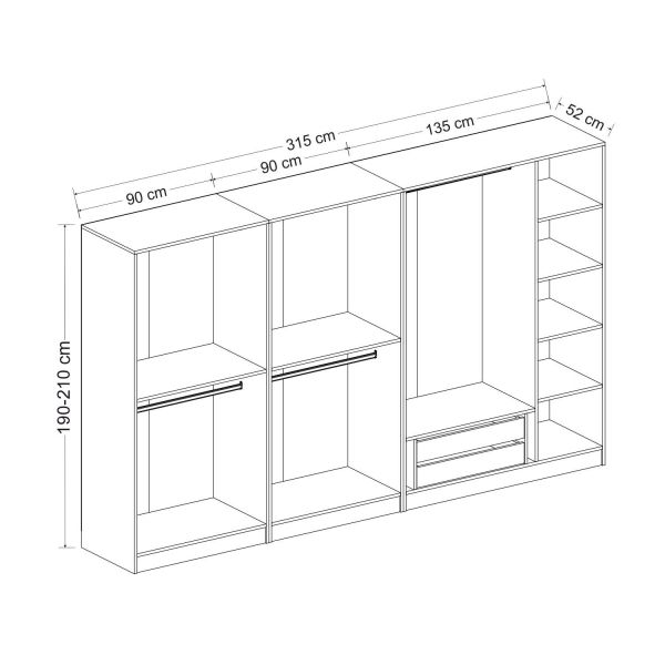 Kale 7 Cover 3A 2Ç Cabinet Anthracite - Mebran Defne Mirror Antr