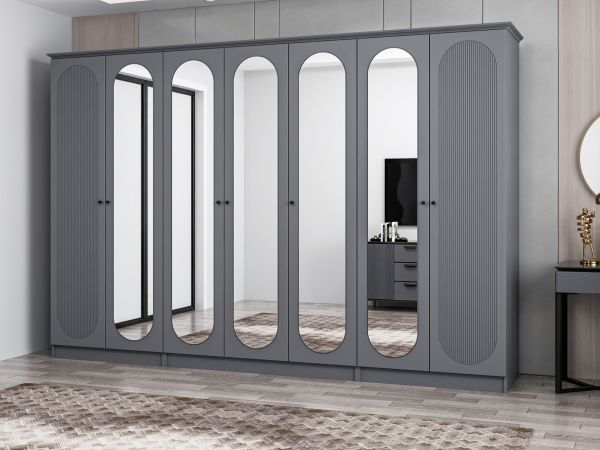 Kale 7 Cover 5A 2Ç Cabinet Anthracite - Mebran Defne Mirror Antr