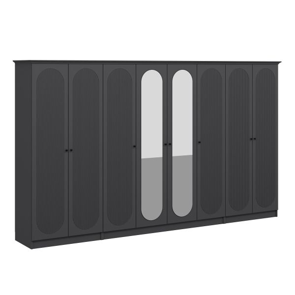 Kale 8 Cover 2A 2Ç Cabinet Anthracite - Mebran Defne Mirror Antr