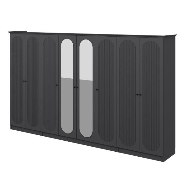 Kale 8 Cover 2A 2Ç Cabinet Anthracite - Mebran Defne Mirror Antr