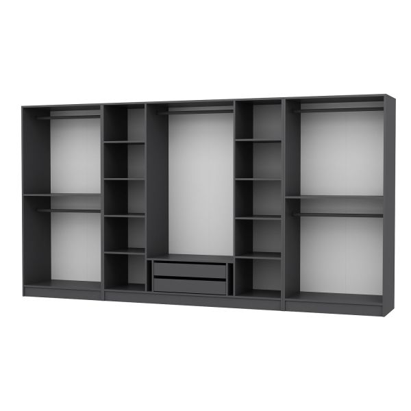 Kale 8 Cover 2A 2Ç Cabinet Anthracite - Mebran Defne Mirror Antr