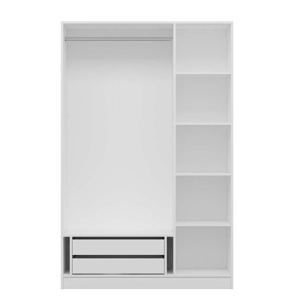 Kale 3 Door 2C Crowned Cabinet White Mebrane Shutter White