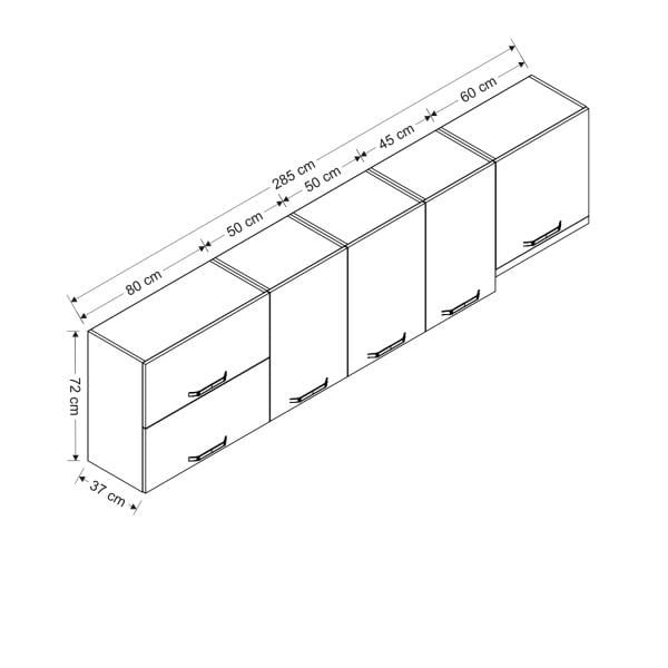 Minar 285 Cm Mutfak Dolabı Beyaz 285-B4-Üst Modül
