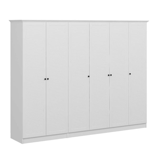 Kale 6 Door 2C Crown Cabinet White Mebrane Shutter White