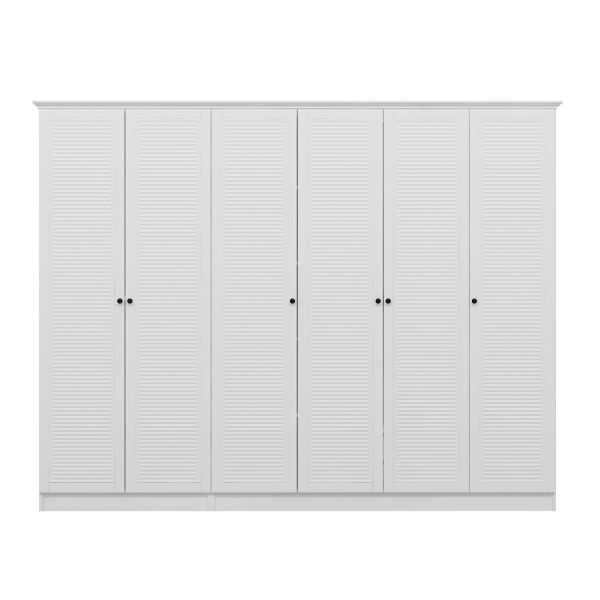 Kale 6 Door 2C Crown Cabinet White Mebrane Shutter White