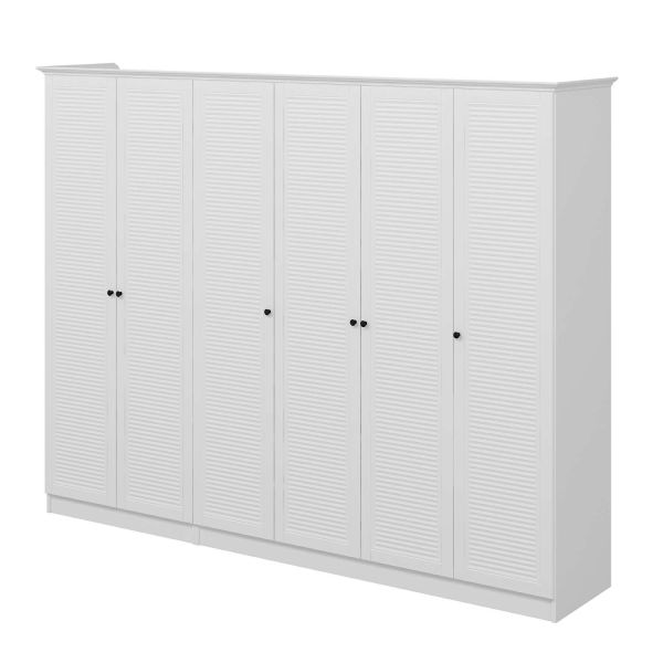 Kale 6 Door 2C Crown Cabinet White Mebrane Shutter White