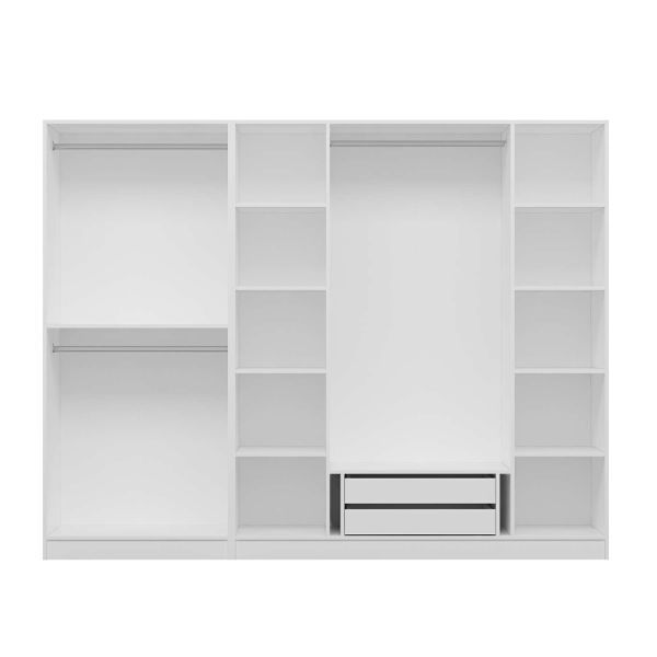 Kale 6 Door 2C Crown Cabinet White Mebrane Shutter White