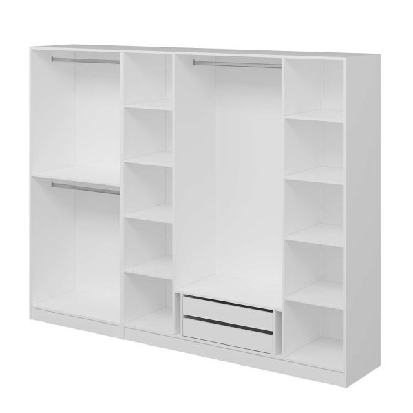 Kale 6 Door 2C Crown Cabinet White Mebrane Shutter White