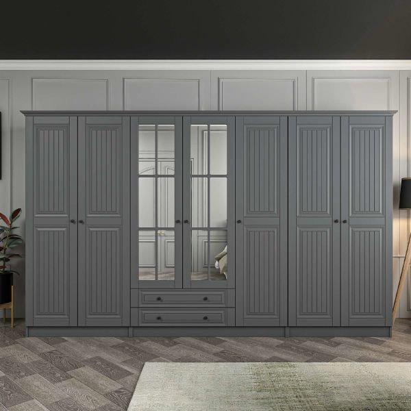 Kale 7 Door 2C Crowned Cabinet Mebrane Spring Anthracite