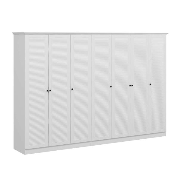 Kale 7 Door 4C Crowned Cabinet White Mebrane Shutter White