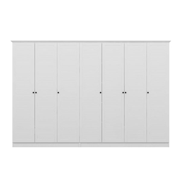 Kale 7 Door 4C Crowned Cabinet White Mebrane Shutter White