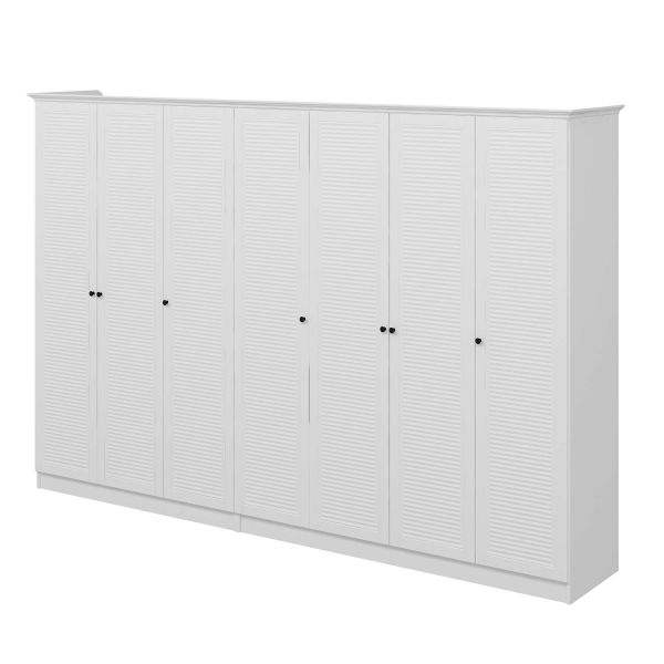 Kale 7 Door 4C Crowned Cabinet White Mebrane Shutter White