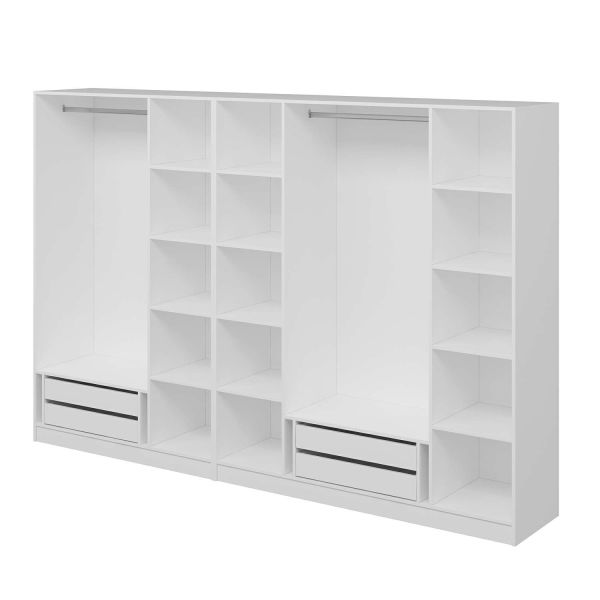 Kale 7 Door 4C Crowned Cabinet White Mebrane Shutter White