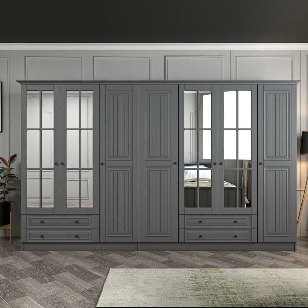 Kale 7 Door 4C Crowned Cabinet Mebrane Spring Anthracite