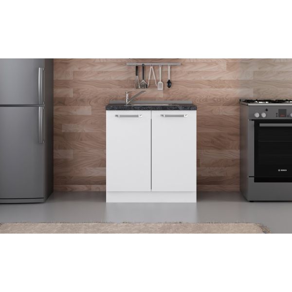 Mina is 80 cm Kitchen Cabinet White 80-B1-Sub Module