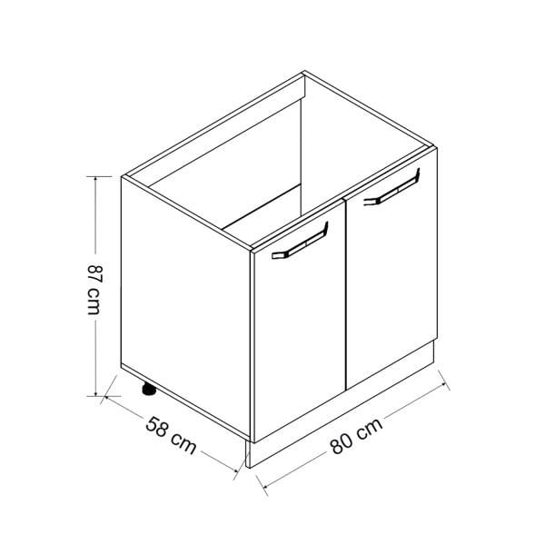 Minar 80 Cm Mutfak Dolabı Beyaz 80-B1-Alt Modül