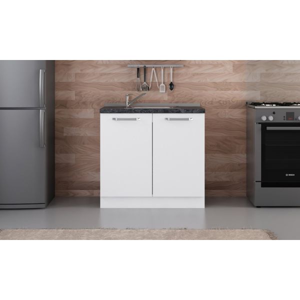 Minar 90 Cm White Kitchen Cabinet Sub-Module 90-B1