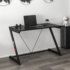 Zoned Metal Leg Gaming Gaming Table - Black