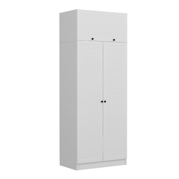 Minar Kale 2 Membrane Shutter Door Wardrobe And Wardrobe White