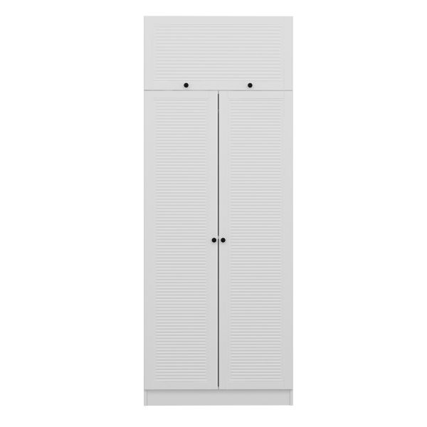 Minar Kale 2 Membrane Shutter Door Wardrobe And Wardrobe White