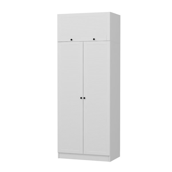 Minar Kale 2 Membrane Shutter Door Wardrobe And Wardrobe White