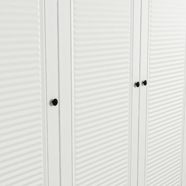 Minar Kale 6 Membrane Shutter Covered 2 Drawer Cabinet And Wardrobe White