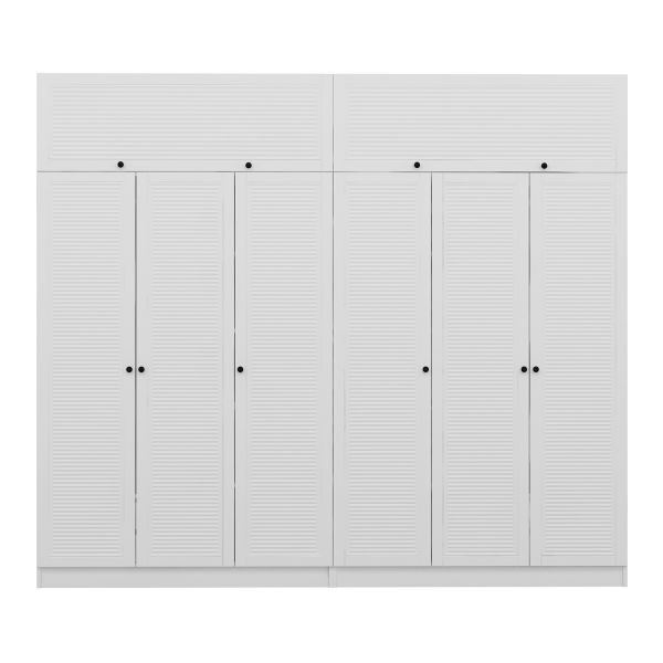 Minar Kale 6 Membrane Shutter Covered 4 Drawer Cabinet And Wardrobe White