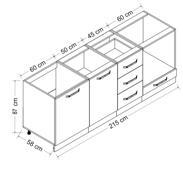 Minar 215 Cm Mutfak Dolabı Beyaz 215-B3