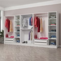 8 Cover Chain Mirror Castle 4 Drawer Cabinet - White