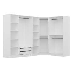 7 Lid Mirror Castle Q2 Corner Cabinet - White