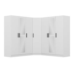 7 Lid Mirror Castle Q4 Corner Cabinet - White