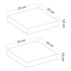 Minar Gizli Tutuculu 2'li Duvar Rafı 23 cm - M.Siyah