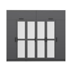 Minar Kale 6 Doors, 4 Mirrors, 2 Drawers and Cabinet Anthracite