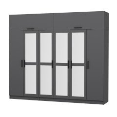 Minar Kale 6 Doors, 4 Mirrors, 2 Drawers and Cabinet Anthracite