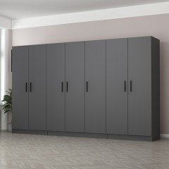 Minar Kale 7 Doors 2 Drawers Wardrobe Anthracite