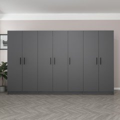 Minar Kale 7 Doors 2 Drawers Wardrobe Anthracite