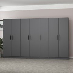 Minar Kale 7 Doors 2 Drawers Wardrobe Anthracite