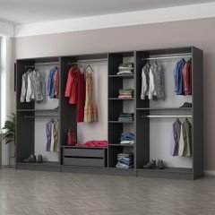 Minar Kale 7 Doors 2 Drawers Wardrobe Anthracite