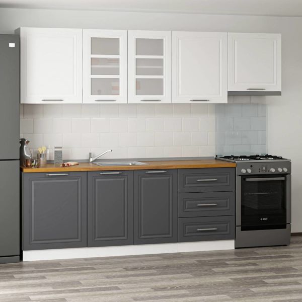 MINAR 270 CM MEBRANE C KITCHEN CABINET WHITE ANTHRACITE 270-MCBA2